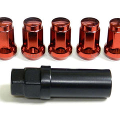 20 Pcs M12x1.5mm Red Security Locking Heptagon Closed Ended Lug Nuts for Car