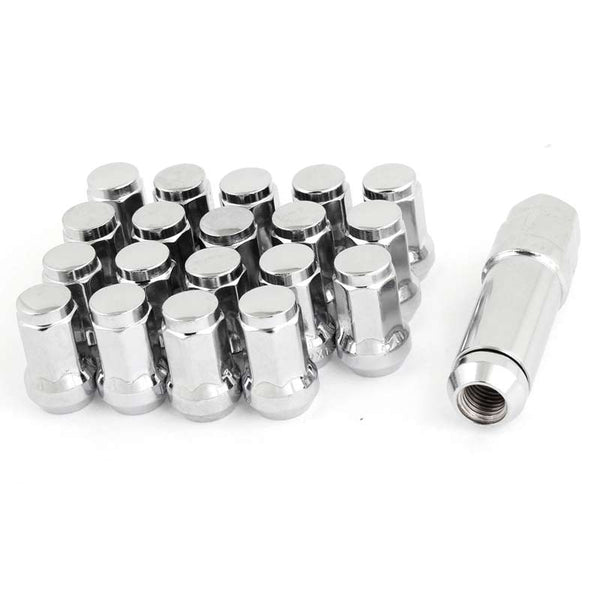 20 Pcs M12x1.5mm Chrome Silver Security Locking Heptagon Closed Ended Lug Nuts for Car