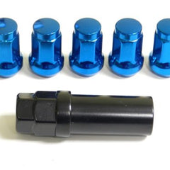 16 Pcs M12x1.5mm Blue Security Locking Heptagon Closed Ended Lug Nuts for Car