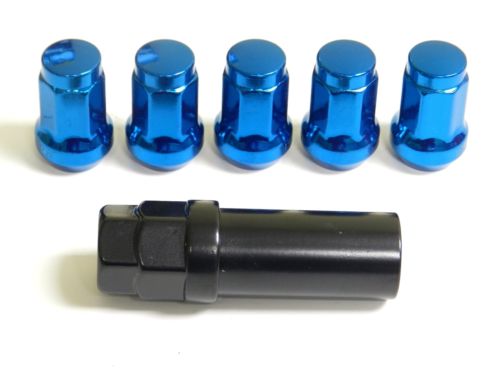 20 Pcs M12x1.5mm Blue Security Locking Heptagon Closed Ended Lug Nuts for Car