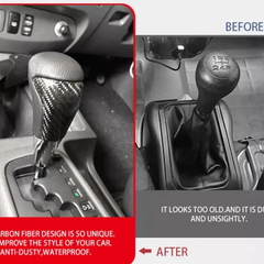 Carbon Fiber Car Gear Knob Manual Automatic Universal Auto Push Down Stick Shift Waterproof Shifter Lever