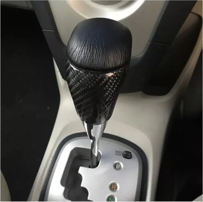 Carbon Fiber Car Gear Knob Manual Automatic Universal Auto Push Down Stick Shift Waterproof Shifter Lever