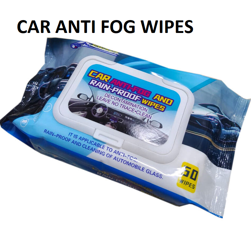 50 Pcs Car Glass Cleaning Wet Wipes Anti Fog & Water Repellent Cleaner For Windshield, Mirrors & Eyeglasses