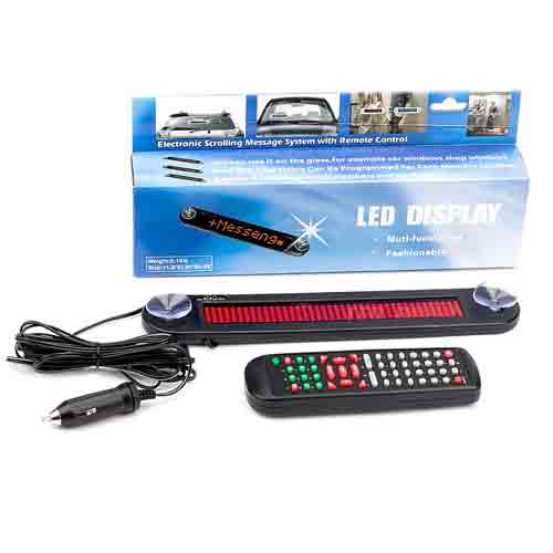 LED Display Programmable Electronic Moving Scrolling Message Sign Remote Control 12V - Red