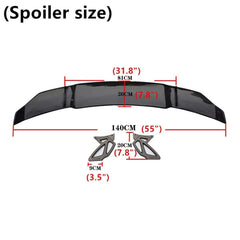 140cm Universal Car Coupe Sedan ABS Boot Racing Wing Spoiler