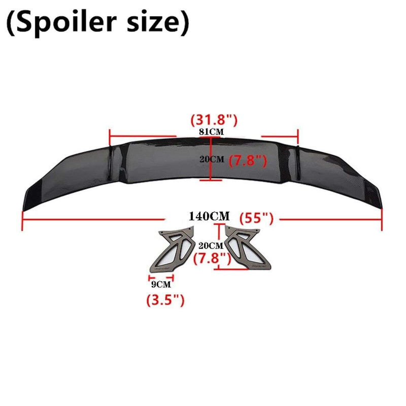 140cm Universal Car Coupe Sedan ABS Boot Racing Wing Spoiler