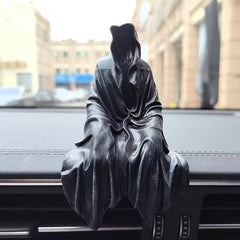 Grim Reaper Rocking Chair Figurine Cute Gothic Mini Statue For Car Dashboard Bookshelf, Desk & Home Decor Funny Resin Shelf Sitter  Gothic Decoration