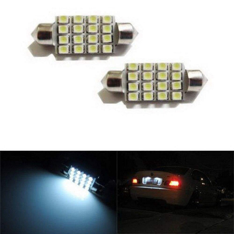 2pcs 39mm 16smd White Festoon COB LED 1210 Bulbs For Car Interior Dome Map Lights (1019)
