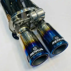 Remus Dual Tip (Burnt) Valvetronic Exhaust System for Cars “ Carbon Titanium Tips, Premium Performance