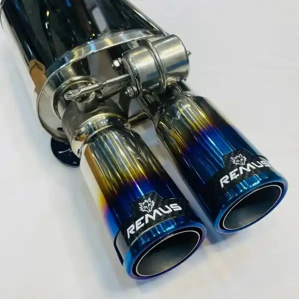 Remus Dual Tip (Burnt) Valvetronic Exhaust System for Cars “ Carbon Titanium Tips, Premium Performance
