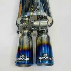 Remus Dual Tip (Burnt) Valvetronic Exhaust System for Cars “ Carbon Titanium Tips, Premium Performance