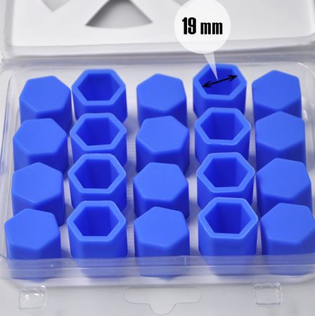 21mm BLUE 20pcs Universal Car Silicone Wheel Lugs Nuts Bolts Covers Protective Cap