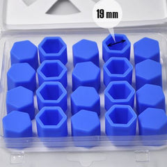 19mm 20pcs Universal Car Silicone Wheel Lugs Nuts Bolts Covers Protective Cap (Blue)