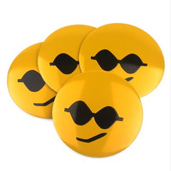 4pcs Cool Sun Glasses Emoji Emblem Car Wheel Center Hub Cap Caps Badge Sticker Decal 60mm