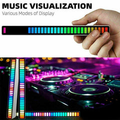 1pc 32 LED RGB Car Voice Activated Pickup Music Rhythm Light Atmosphere Light Party