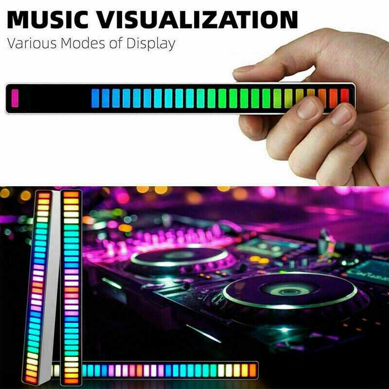 1pc 32 LED RGB Car Voice Activated Pickup Music Rhythm Light Atmosphere Light Party