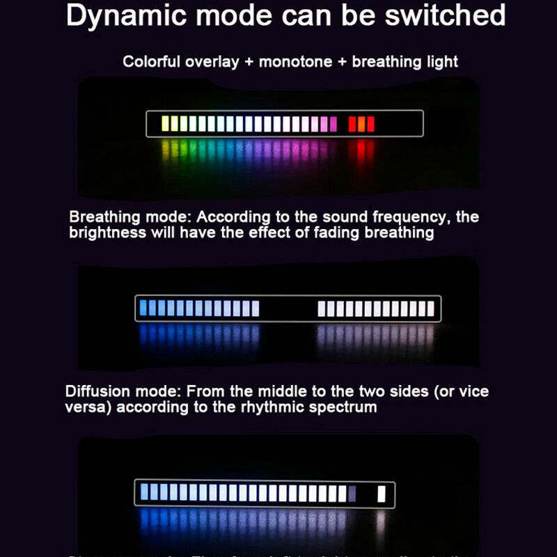1pc 32 LED RGB Car Voice Activated Pickup Music Rhythm Light Atmosphere Light Party