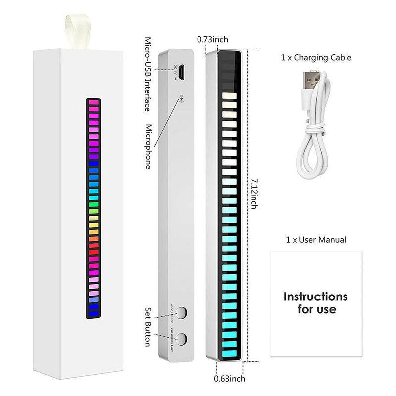 1pc 32 LED RGB Car Voice Activated Pickup Music Rhythm Light Atmosphere Light Party