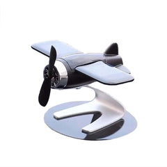 1pc Aircraft Solar Car Air Freshener Aromatherapy Car Interior Decoration Accessories Perfume Diffuser (Black)