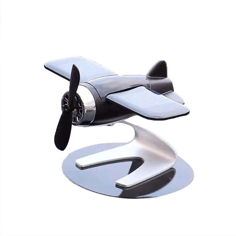 1pc Aircraft Solar Car Air Freshener Aromatherapy Car Interior Decoration Accessories Perfume Diffuser (Black)