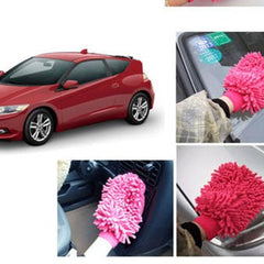 1Pc Assorted Colour Double Sided Microfiber Premium Wash Mitt Hand Gloves Duster