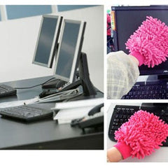 1Pc Assorted Colour Double Sided Microfiber Premium Wash Mitt Hand Gloves Duster