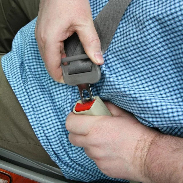 1pc Beige Seat Belt Extender, 10 inch Seatbelt Extender, Car Buckle Extender with 7/8 Inch Metal Tongue, Safety Belt Extension Accessory for Most Car