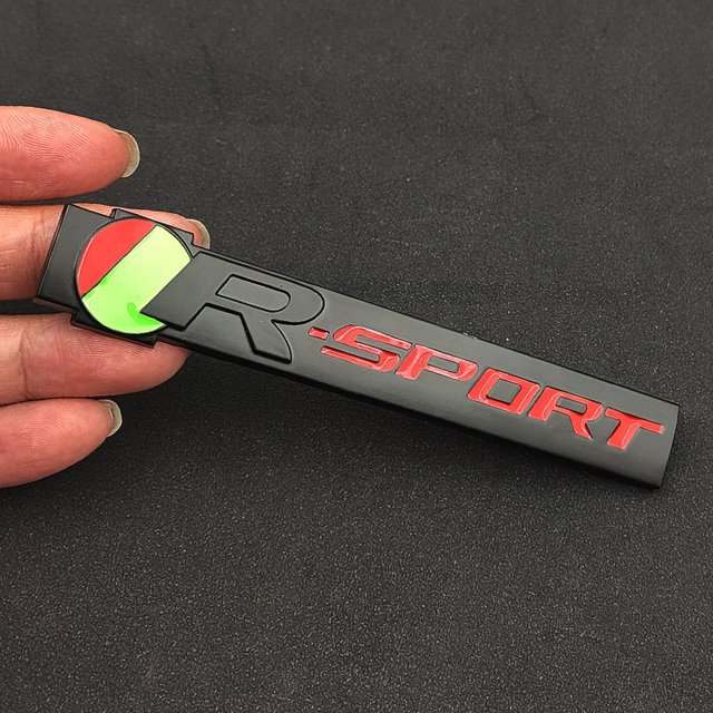 1pc Black R Red Sport 3D Metal Emblem Badge Stickers For Car Truck Bike