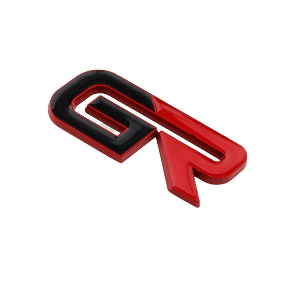 1pc Black Red GR 3D Metal Emblem Badge Stickers For Car Truck Bike