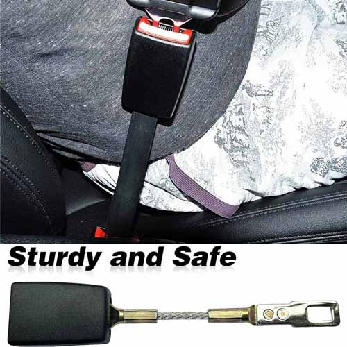 1pc Black Seat Belt Extender, 10 inch Seatbelt Extender, Car Buckle Extender with 7/8 Inch Metal Tongue, Safety Belt Extension Accessory for Most Car
