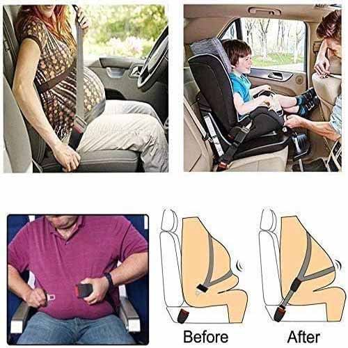 1pc Black Seat Belt Extender, 10 inch Seatbelt Extender, Car Buckle Extender with 7/8 Inch Metal Tongue, Safety Belt Extension Accessory for Most Car