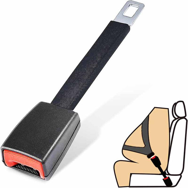 1pc Black Seat Belt Extender, 10 inch Seatbelt Extender, Car Buckle Extender with 7/8 Inch Metal Tongue, Safety Belt Extension Accessory for Most Car