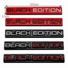 1pc BLACK White EDITION 3D Metal Emblem Badge Stickers For Car Truck Bike