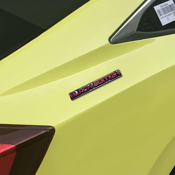 1pc BLACK White EDITION 3D Metal Emblem Badge Stickers For Car Truck Bike