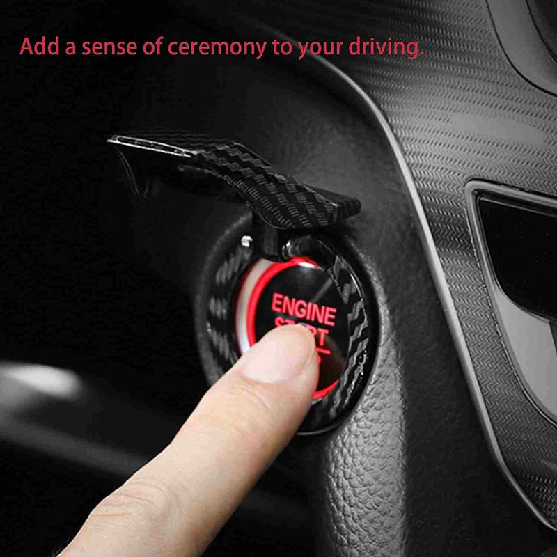 1pc Carbon Car Aluminum Engine Start Stop Engine Push Button Protection Cover Trim Sticker