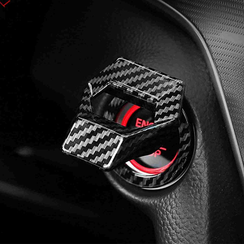 1pc Carbon Car Aluminum Engine Start Stop Engine Push Button Protection Cover Trim Sticker