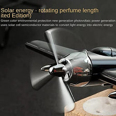 1pc Fighter Plane Solar Air Fragrance Car Perfume Auto Rotation Fan With Solar Powered With Organic Fragrance Air Fresheners Perfume Diffuser (Silver_Black, Random)