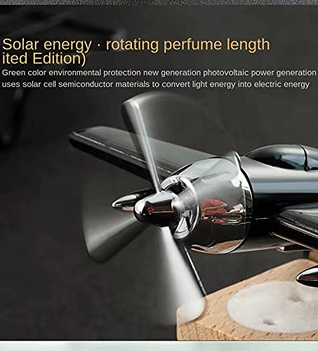 1pc Fighter Plane Solar Air Fragrance Car Perfume Auto Rotation Fan With Solar Powered With Organic Fragrance Air Fresheners Perfume Diffuser (Silver_Black, Random)