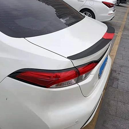 1pc Matt Black And Red Universal Rear Boot Spoiler Ducktail High Kick Trunk Wing For Sedan