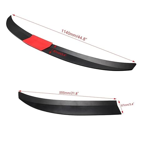 1pc Matt Black And Red Universal Rear Boot Spoiler Ducktail High Kick Trunk Wing For Sedan