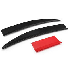 1pc Matt Black And Red Universal Rear Boot Spoiler Ducktail High Kick Trunk Wing For Sedan