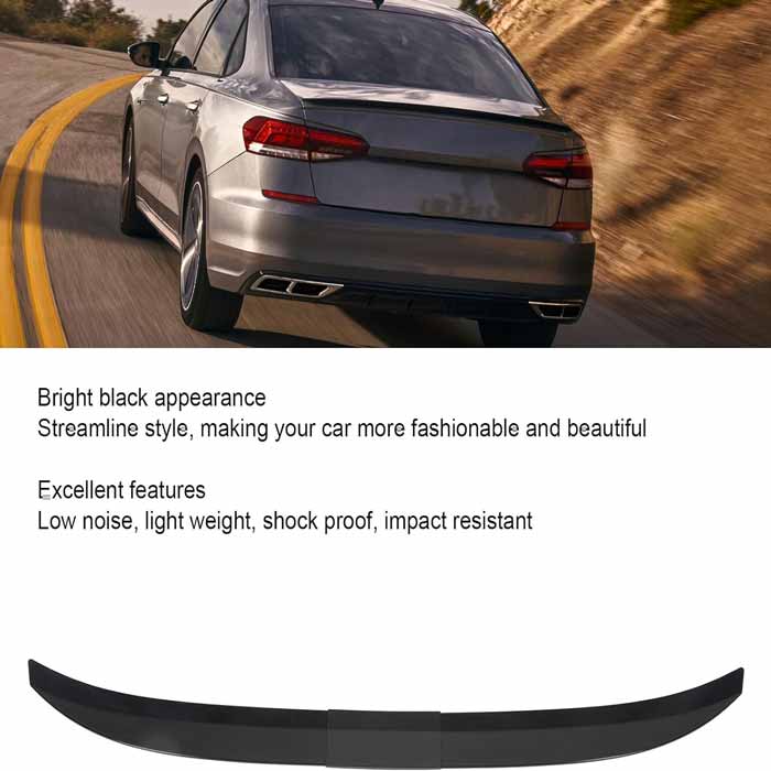 1pc Matt Black And Red Universal Rear Boot Spoiler Ducktail High Kick Trunk Wing For Sedan