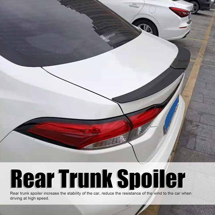 1pc Matt Black And Red Universal Rear Boot Spoiler Ducktail High Kick Trunk Wing For Sedan