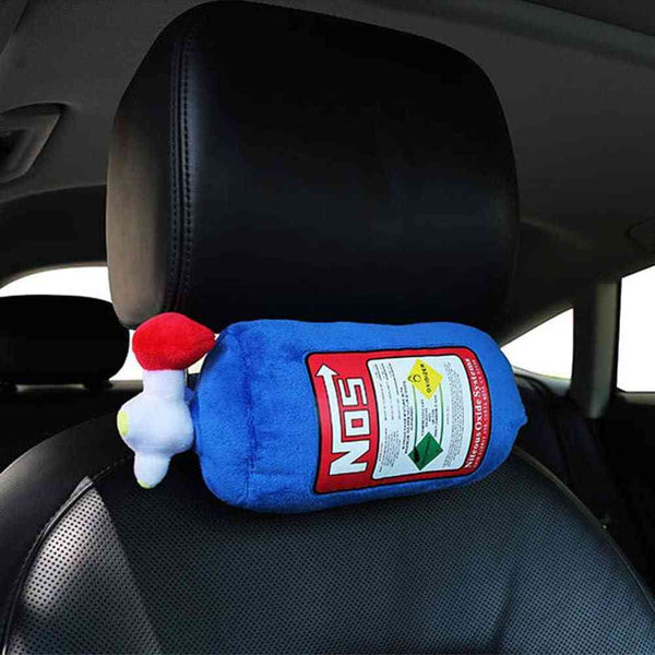 1pc NOS Nitrous Oxide Bottle Car Decor Headrest Cushion Creative Plush Pillow