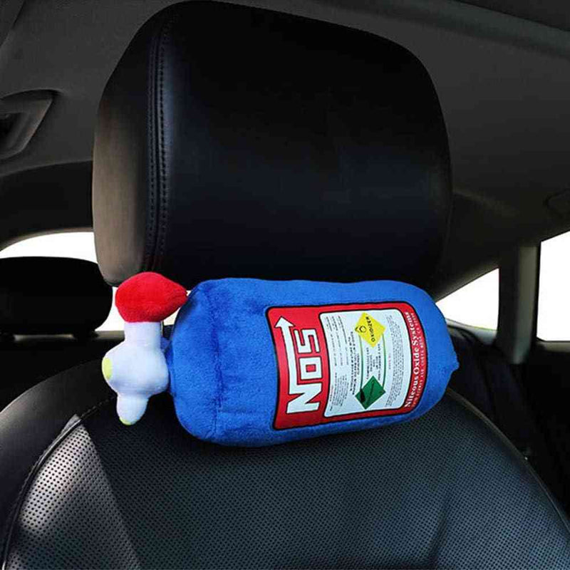 1pc NOS Nitrous Oxide Bottle Car Decor Headrest Cushion Creative Plush Pillow
