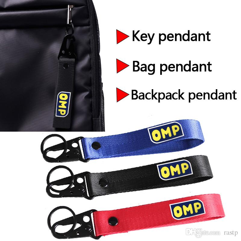 1pc Racing Souvenir Key Chian JDM Tow Strap Style With Smooth Nylon Car Auto Motorcycle Key Ring (Mix Color & Design)