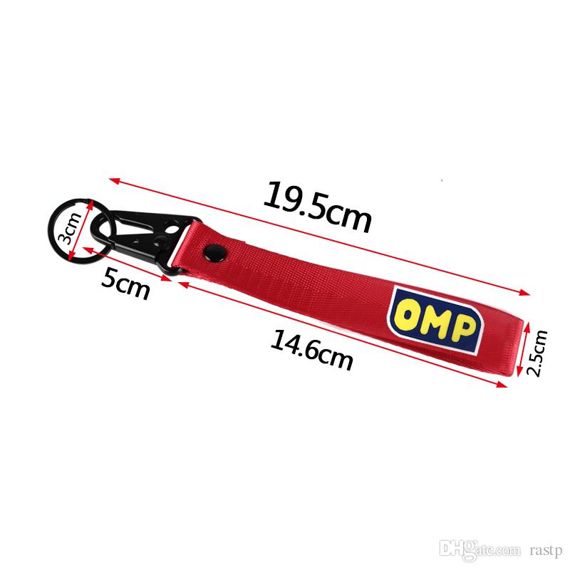 1pc Racing Souvenir Key Chian JDM Tow Strap Style With Smooth Nylon Car Auto Motorcycle Key Ring (Mix Color & Design)