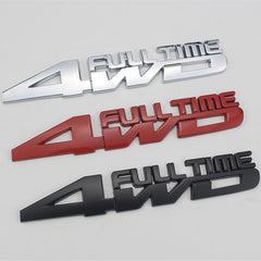 1pc RED 4WD Full Time Jeep Off Road Mania Badge Emblem Metal Alloy Decal Sticker Logo