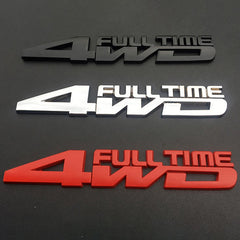 1pc RED 4WD Full Time Jeep Off Road Mania Badge Emblem Metal Alloy Decal Sticker Logo
