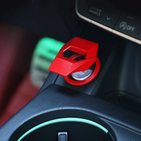 1pc Red Car Aluminum Engine Start Stop Engine Push Button Protection Cover Trim Sticker